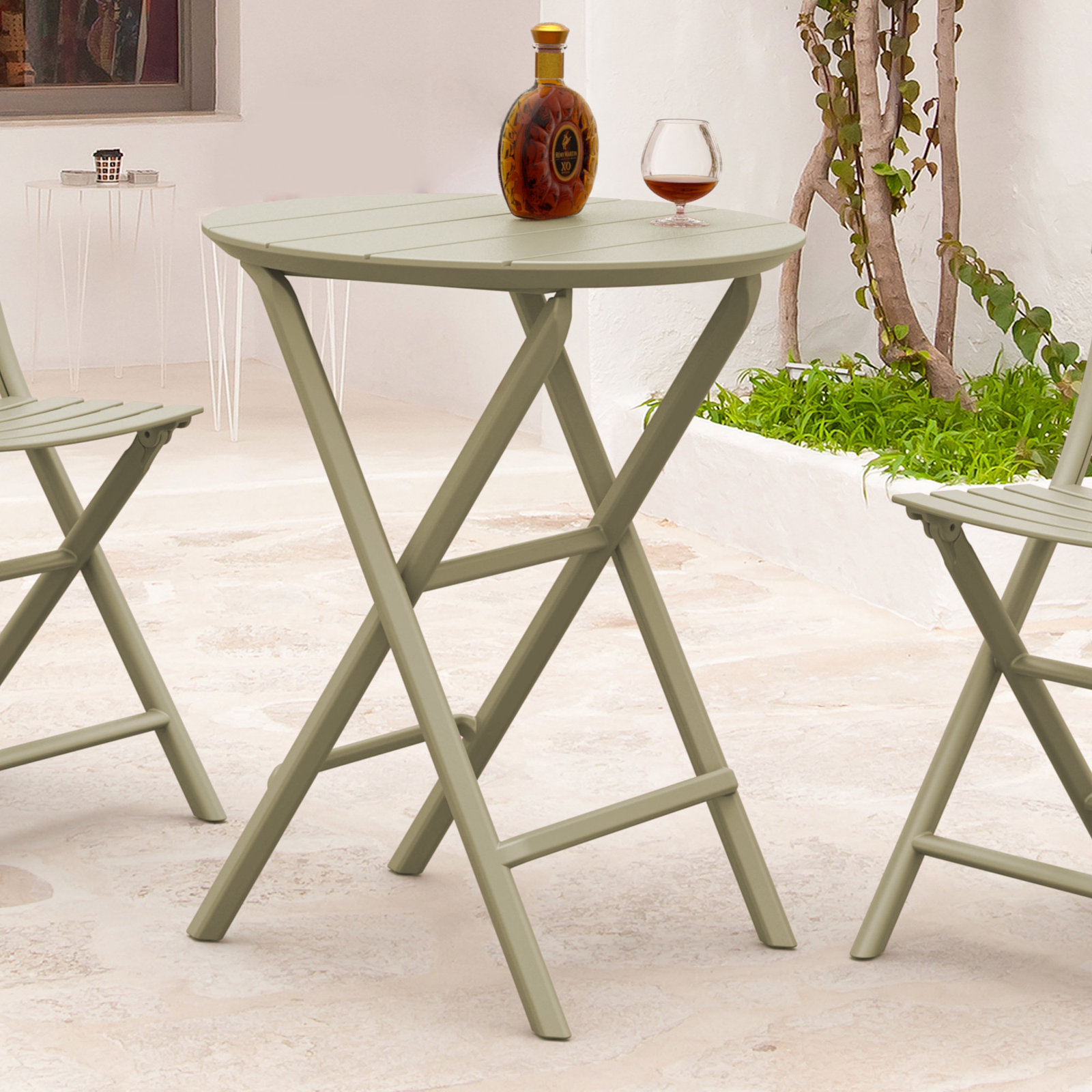 Kittson 24" Patio Dining Table, Taupe