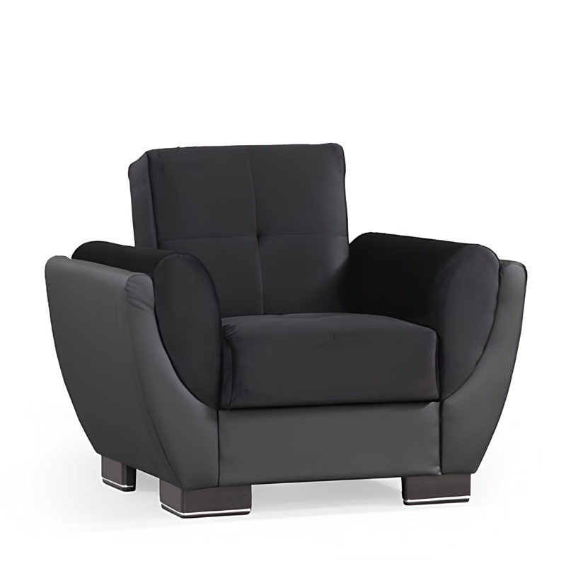 Fauteuil Lowa, Velours noir
