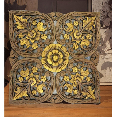 Retro square hollow carved pattern wall decoration
