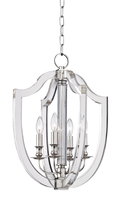 Arietta 4 - Light Chandelier, Polished Nickel, 22" H X 16.5" W X 16.5" D