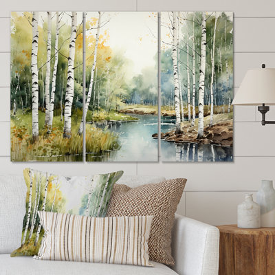 " Birch Woods Silent Woods II " 3 - Pieces