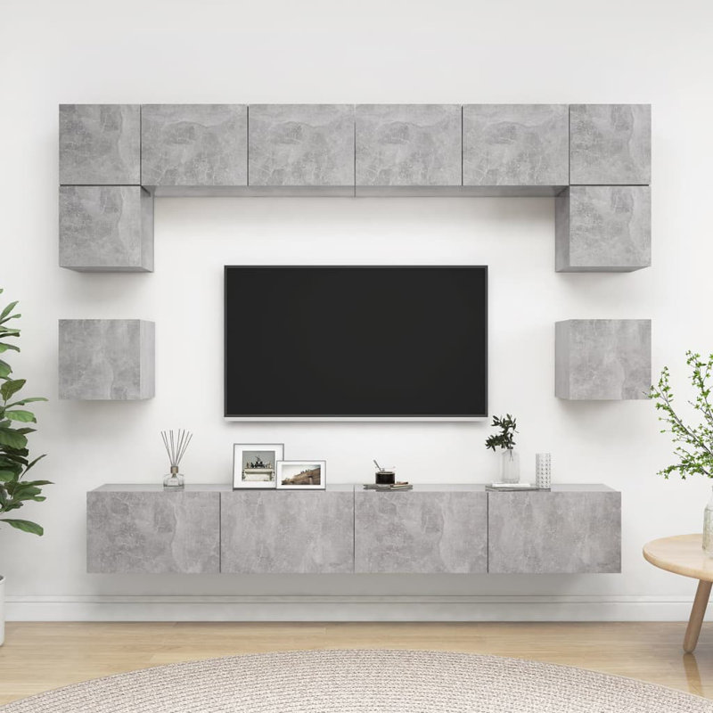 Azeen Unfinished Entertainment Centre for TVs up to 43", Concrete Grey