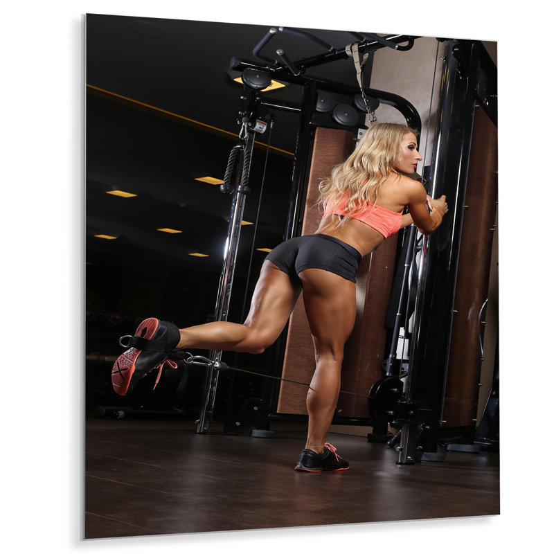 Haltérophile, femme, gymnase, portrait III, H 32 po x l 16 po x P 1 po