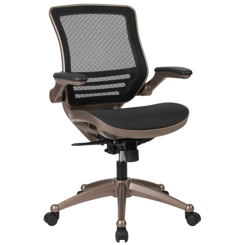 Mignone Mid-Back Mesh Executive Office Chair with Flip-Up Arms