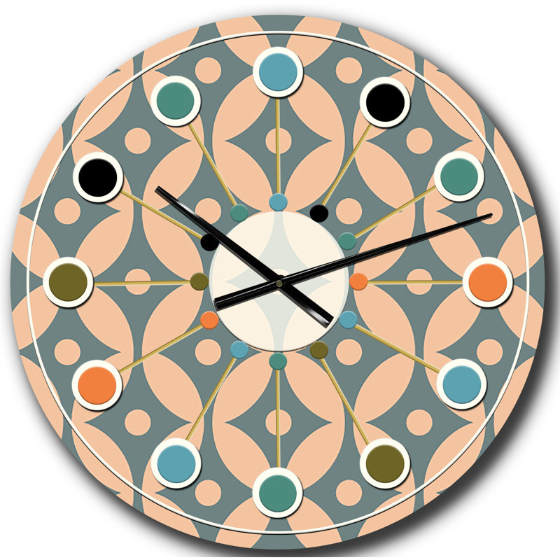 Horloge murale rétro Mid-Century, Surdimensionné