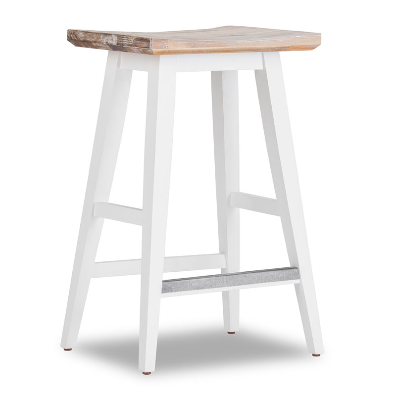 Solid Wood Counter Stool, White