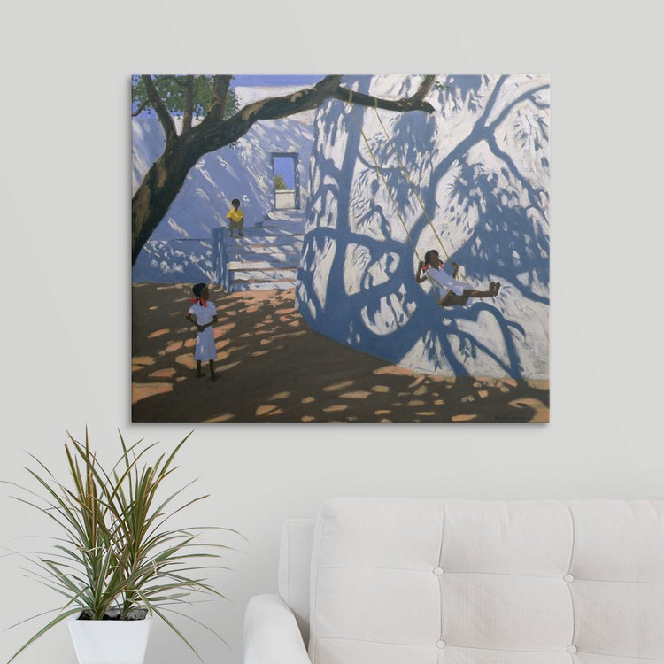 «Girl On a Swing India» par Anmoore, reproduction d'art, H 24 po x l 30 po x P 1,25 po, Toile