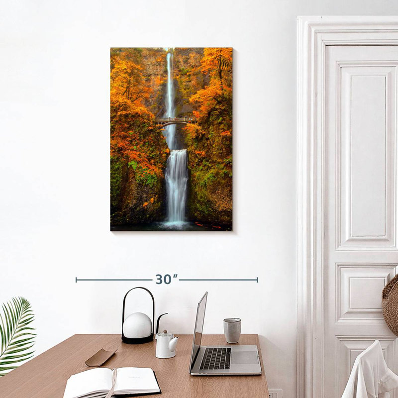 Cascade d'Alvord Multnomah en automne, H 30 po x l 20 po