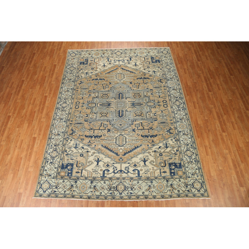 Tapis persan Heriz noué à la main 9 x 12
