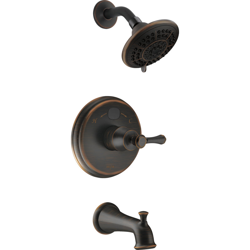 Robinet de baignoire et douche avec moniteur, Bronze vénitien