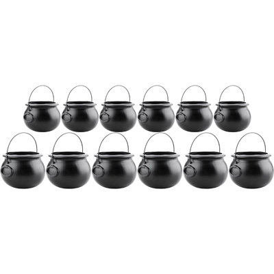 Halloween Cauldron - Party Favors & Supplies Black - (6) 8" 55280, (6) 6" 30106