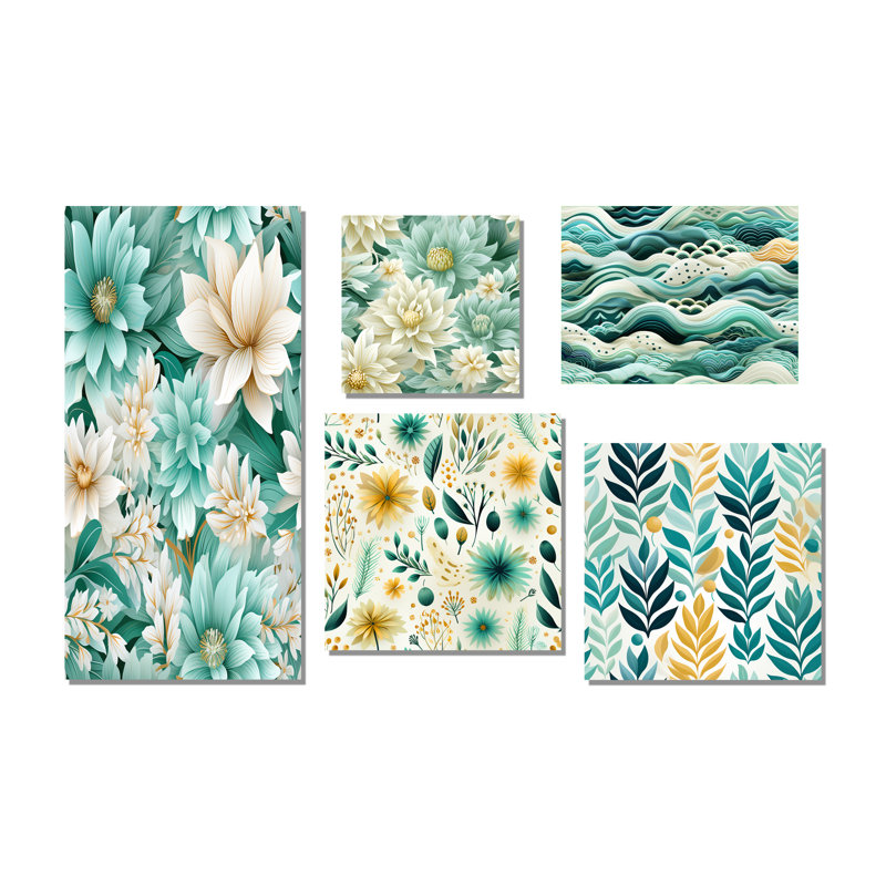 Bohémien, rêve, émeraude, dahlia, motif I, Toile tendue