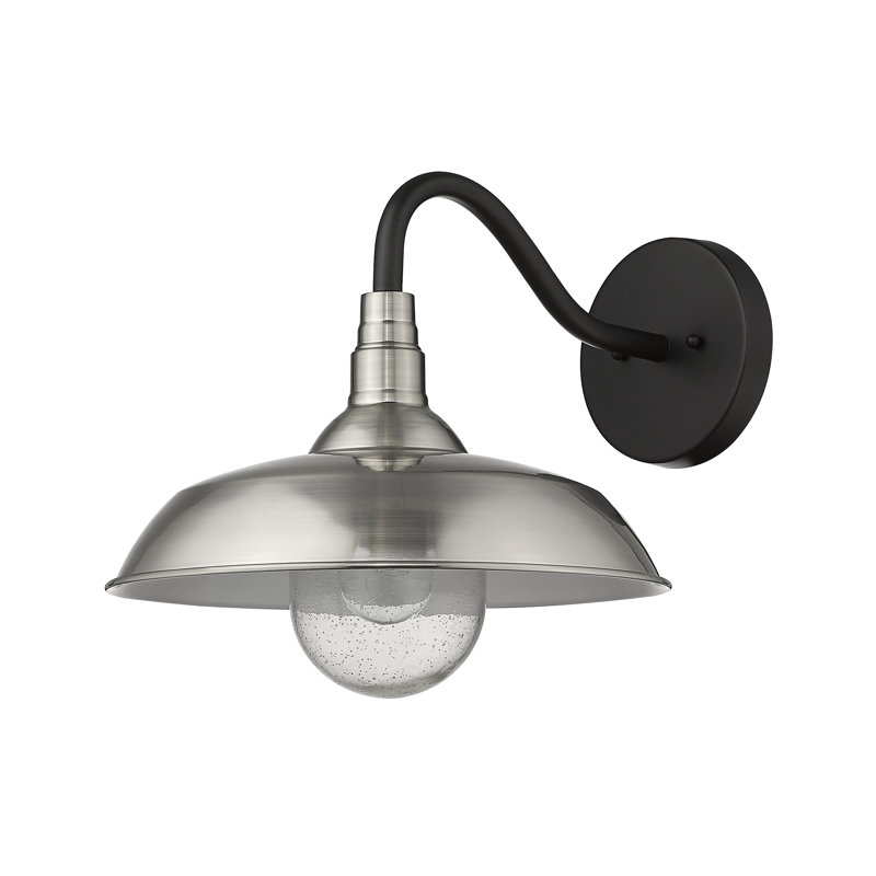 Luminaire de grange d'extérieur H 13,5 po Sussman, Nickel satiné