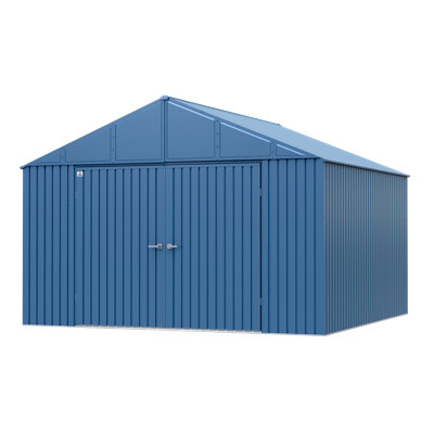 Elite Steel Storage Shed, 12X12, Blue Grey