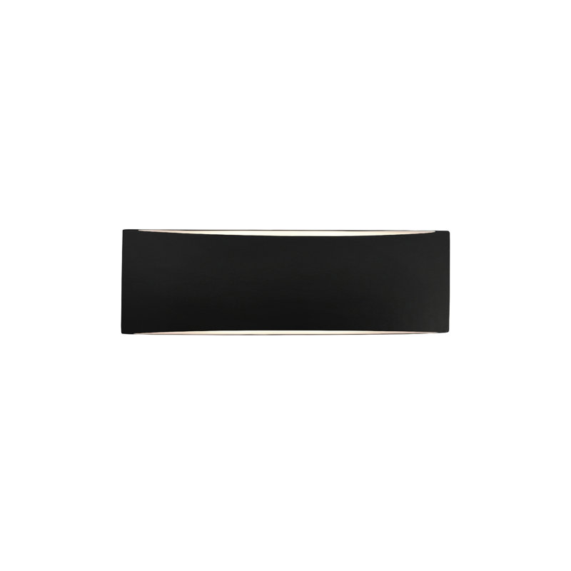 Applique murale en céramique Beda, Incandescent, H 5 po x l 16 po x P 4 po, Noir mat carbone