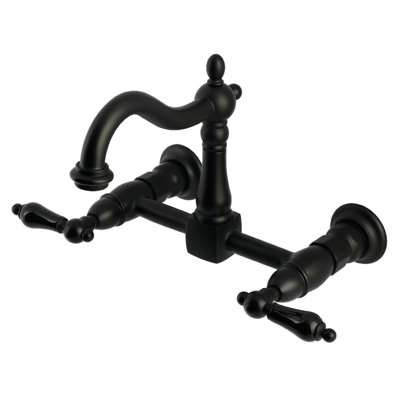 Kingston Brass Duchess Double-Handle 2-Hole Wall-Mount Bridge Kitchen Faucet