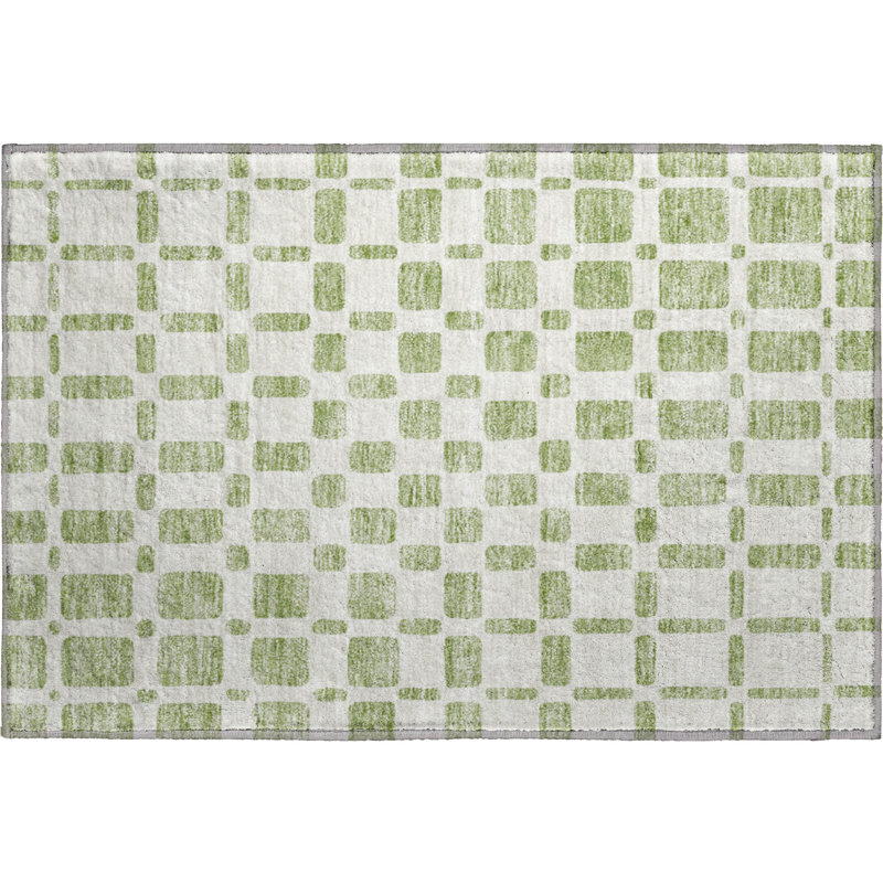 Premium Machine Washable Prisco Aloe Rug, Rectangle 1'8" x 2'6"