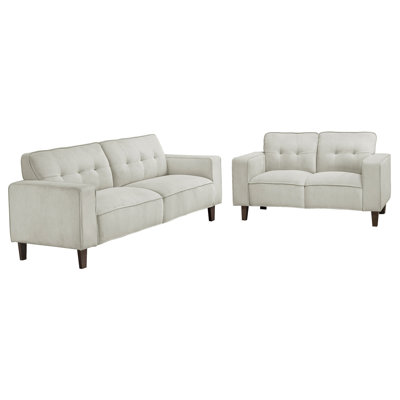 2-Piece Upholstered Track Arm Sofa Set