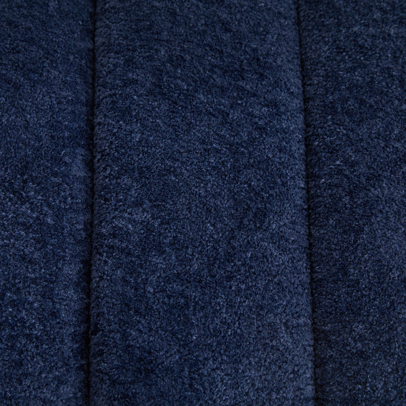 Chenille Upholstered Armless Bed Bench, Navy