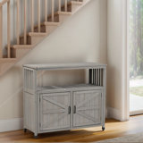Patio Bar Table With Storage, Buffet Cabinet Sideboard
