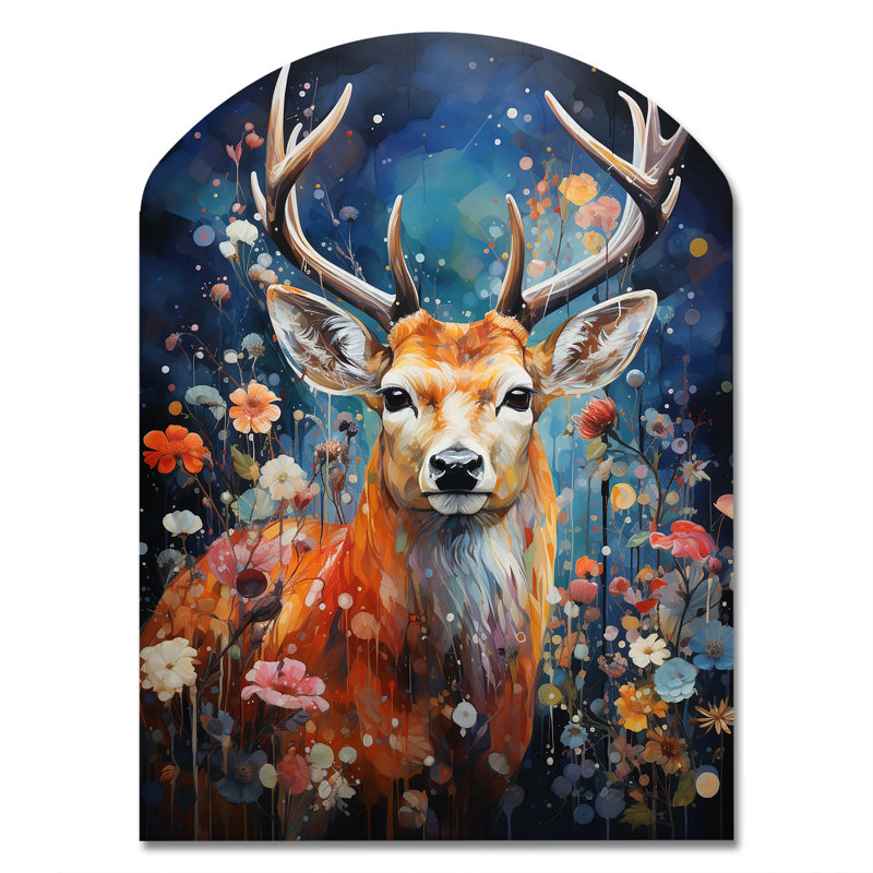 Hodgson - art mural asymétrique cerf, sculpture murale en arche, H 34 po x l 25 po