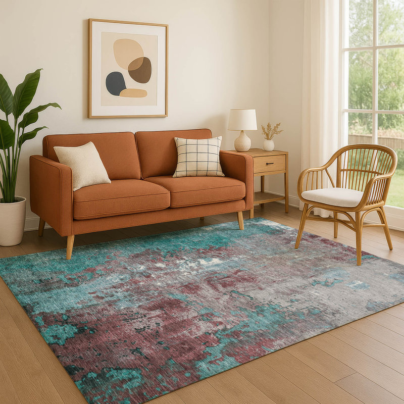 Premium Machine Washable Crestover AMF1870 Abstract Rug, Rectangle 10' x 14'
