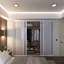 Armoire coulissante 4 panneaux en verre givré - Structure en aluminium avec technologie Silent Glide-92149739-92149743