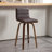 Swivel Upholstered Counter & Bar Stool With Solid Wood Frame and L-Shaped PU Leather Back-588686635-590814841