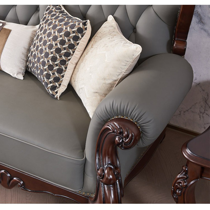Chaise en cuir massif de style américain