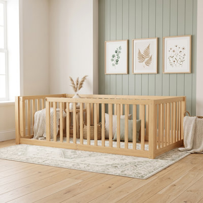Floor Bed with Integrated Play Space and Safety Features
