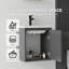 Meuble-lavabo flottant 20 po avec lavabo, porte à fermeture en douceur, évier en céramique, contreplaqué, gris-36734451-36734454