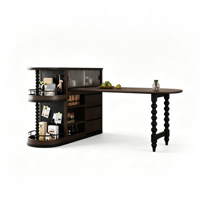 74.21"French retro style retractable island dining table