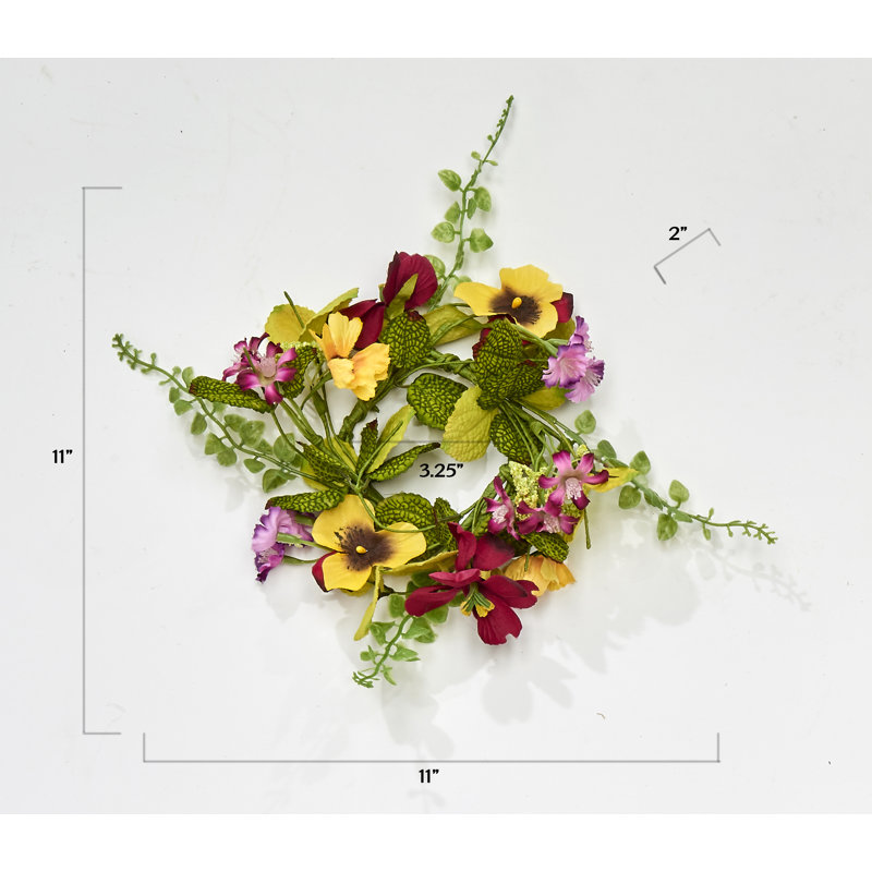 Anneau de bougie Pansy, H 3,25 po x l 3,25 po x P 2 po, Jaune