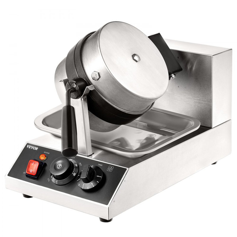 Gaufrier rond rotatif antiadhésif 1300W Commerical