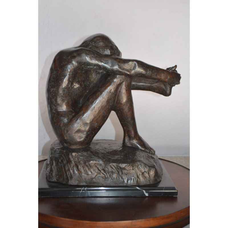 Statue en bronze Meta Le Désespoir Rodin - Taille: L 12 po x l 11 po x H 19 po.