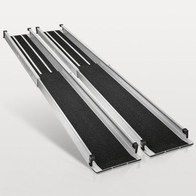 Rampe antidérapante en aluminium pour fauteuil roulant de 6 pi avec capacité de 1200 lb pour les portes et les scooters
