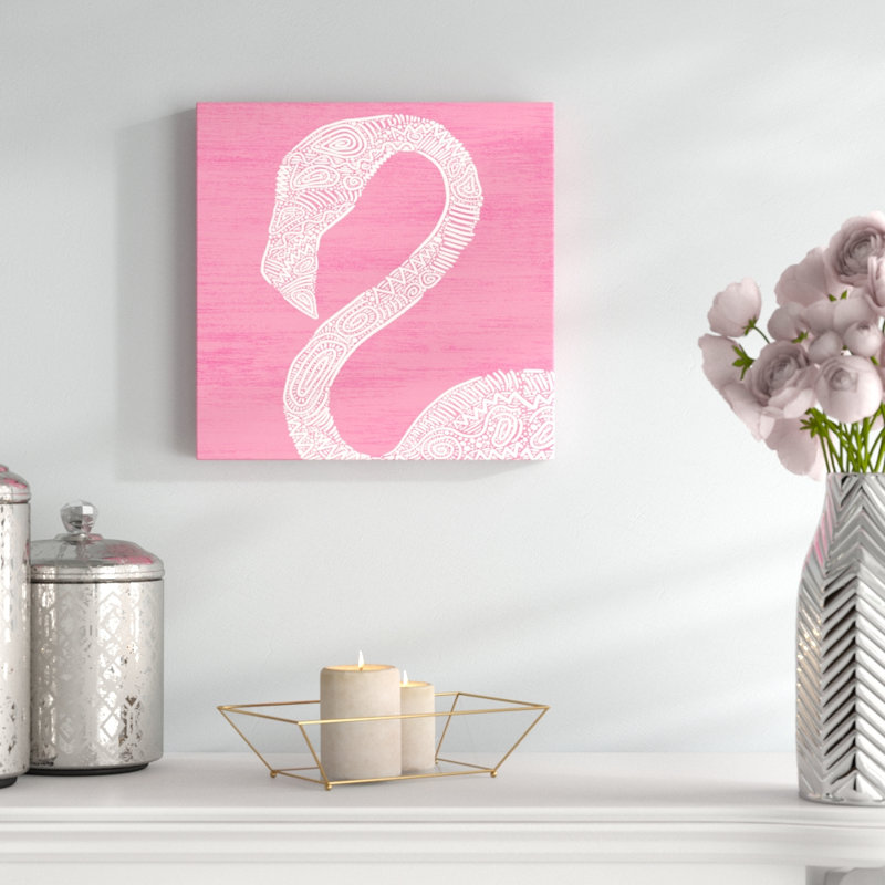 « rose flamant rose », impression sur toile, H 12 po x l 12 po