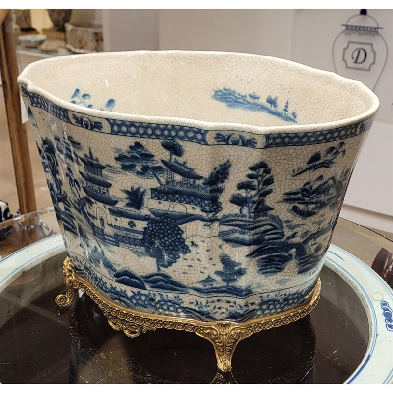 Blue Willow Handmade Planter