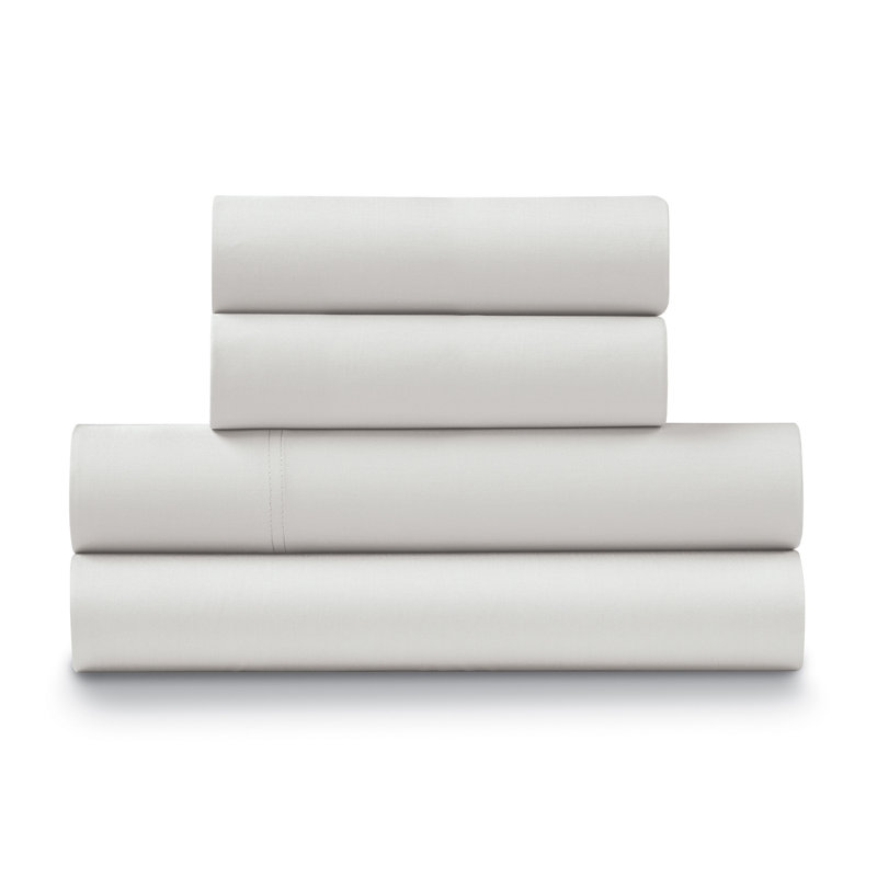  500 Thread 100% Cotton Sateen Sheet Set (4PC.), Full, Stone