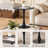 Dining Table Set,  24" Round Dining Table And 2 Velvet Dining Chairs With Gold-plated Legs-737608189-737608188