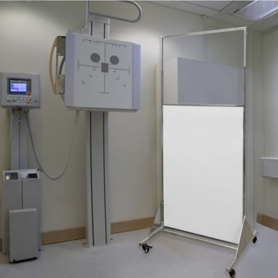 FixtureDisplays 31.7 X 28.3 X 72.3" Mobile X-Ray Barrier for Safety and Confidence lead shield 15678
