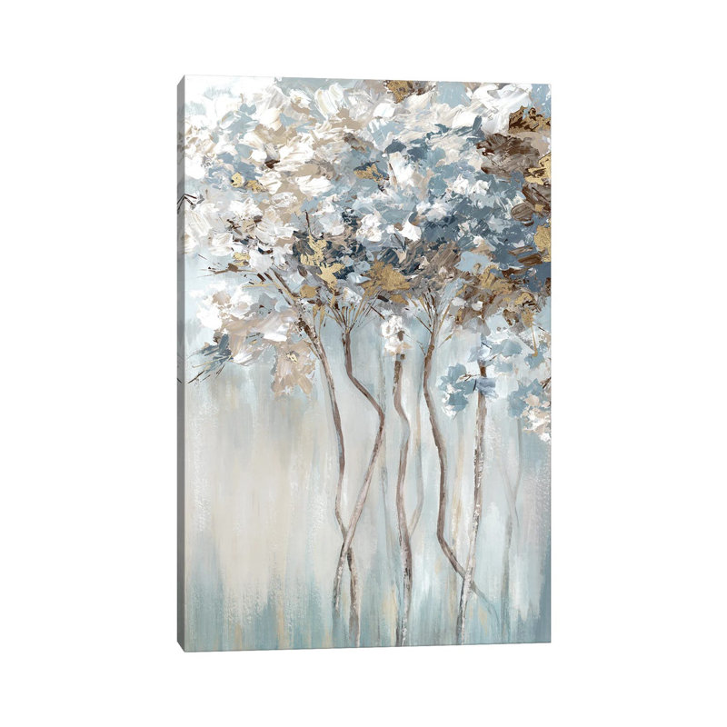«Golden Blue Forest», reproduction d'art sur toile tendue, H 12 po x l 8 po, Toile tendue, Ne s’applique pas