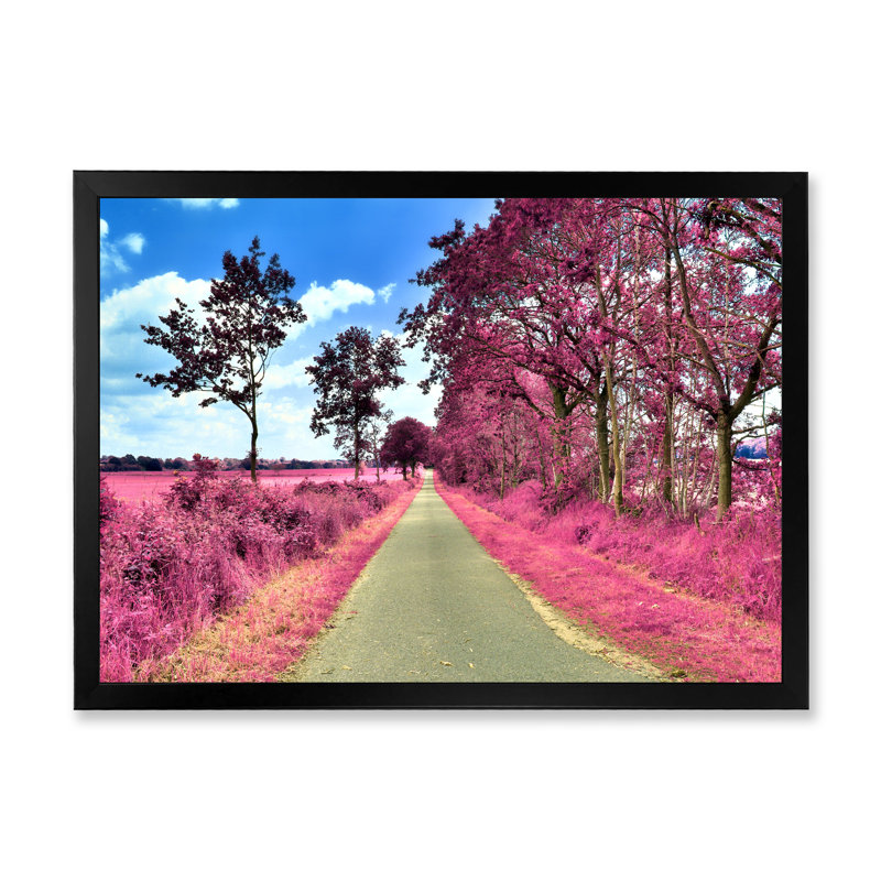 «Pink and Mauve Fantasy Forest Landscape VII», œuvre d'art traditionnelle sur toile, H 30 po x l 40 po x P 1,5 po
