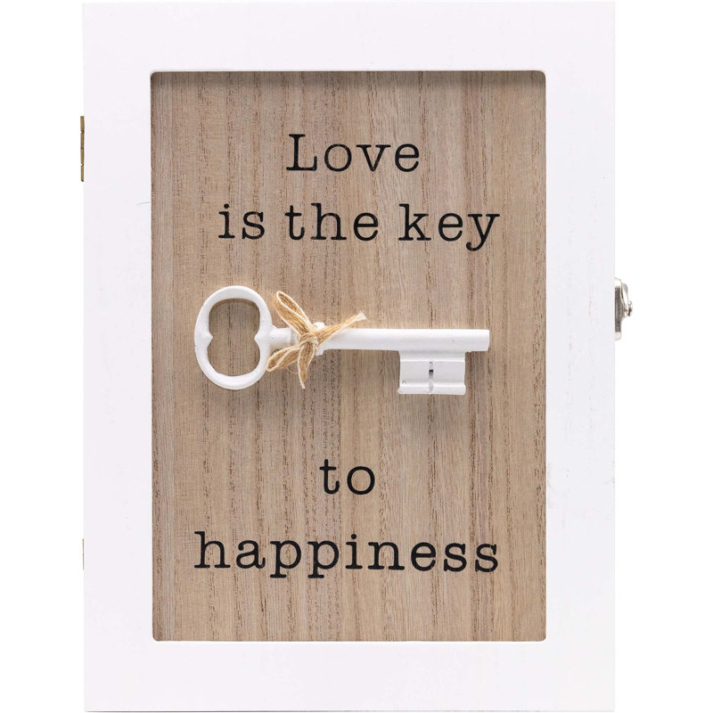 Love Is The Key To Happiness 6 Key Hook Holder Organizer Box