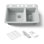 Riverby® 33" x 22" x 9.625" Under-Mount Double-Equal Kitchen Sink with Accessories and 5 Oversized Faucet Holes