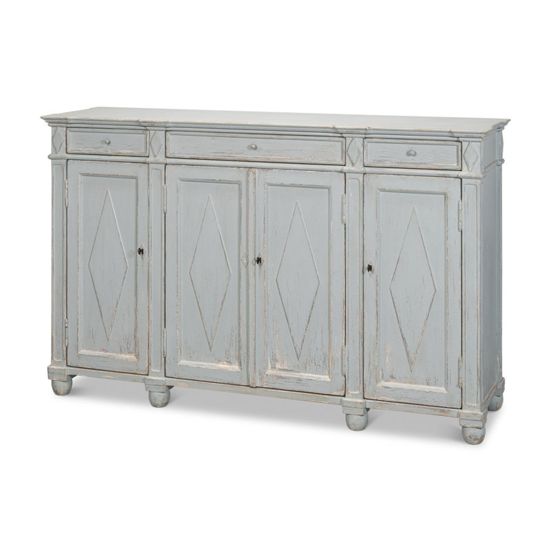 Diamond 65'' W Solid Wood Sideboard, Blue/Gray