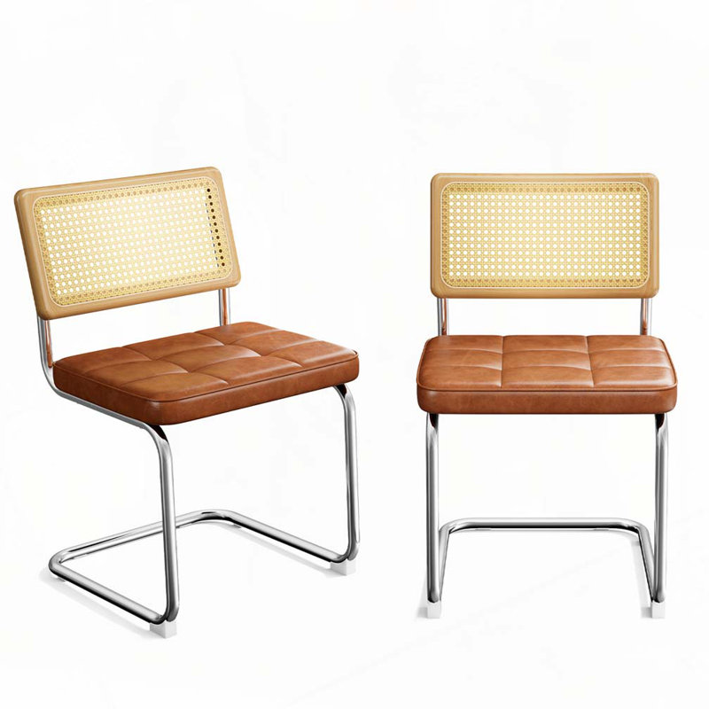 Chaises de salle à manger en rotin, Brun