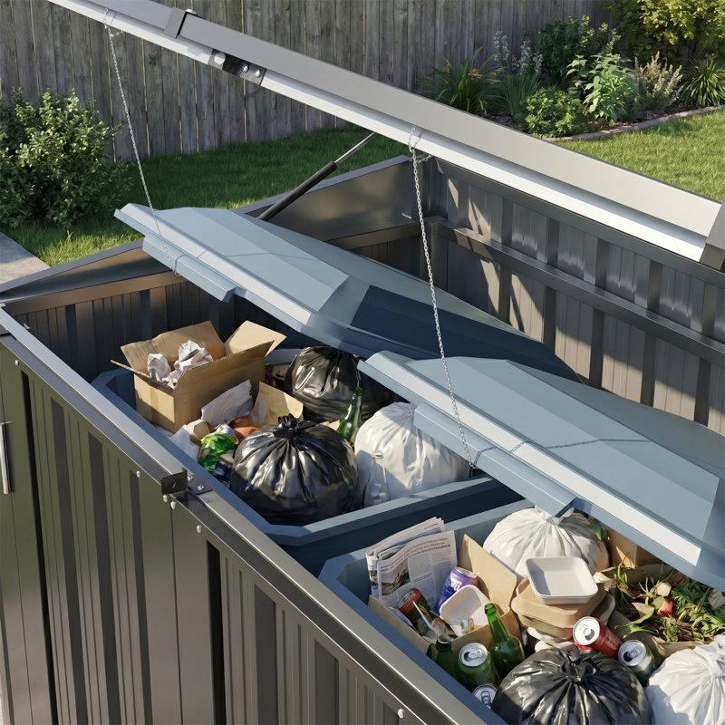 Remise à déchets horizontale en acier galvanisé l 5 pi x P 3 pi avec ensemble de plancher