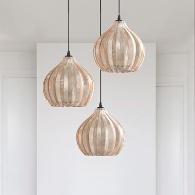 Trosclair 3 - Light Dimmable Brown Cluster Pendant