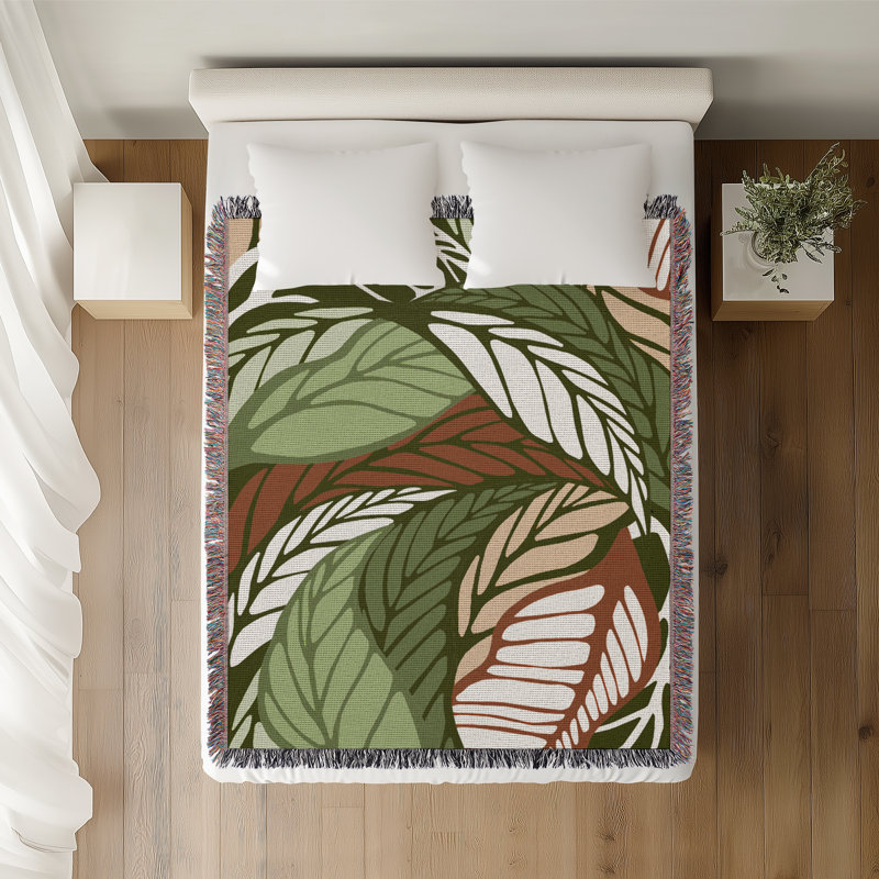 Jeté en coton Gabo, 50 x 60, Vert